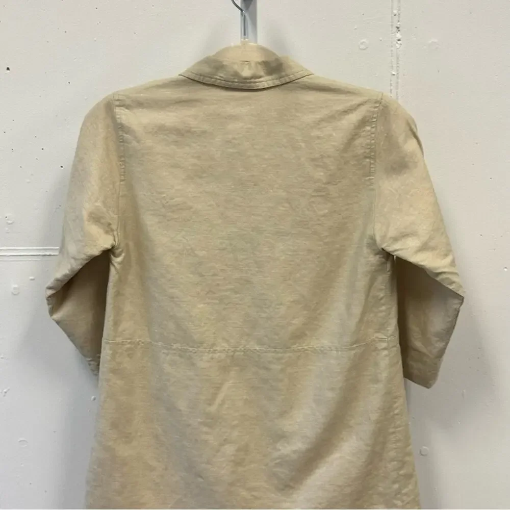 Jacadi Linen‎ Cotton Blend Minimalist Spring Summer Trench Coat Beige Neutral 8Y